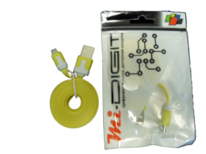 USB Кабель Mi-Digit" micro USB плоский желтый"